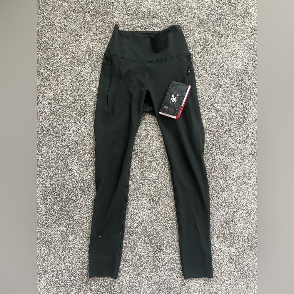 SPYDER Women's Xs High Waist Mesh back Support Crop Legging Black